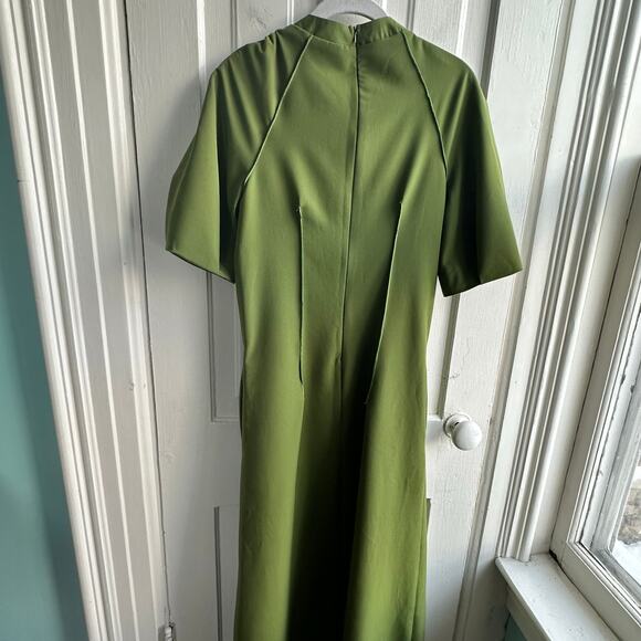 Bluzat Moda Urbana Dress Green Maxi Dress With Puff Sleeves NWOT - Picture 6 of 9
